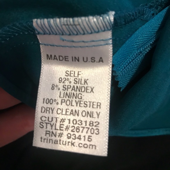 Trina Turk teal silk twisty strap top - Picture 8 of 8